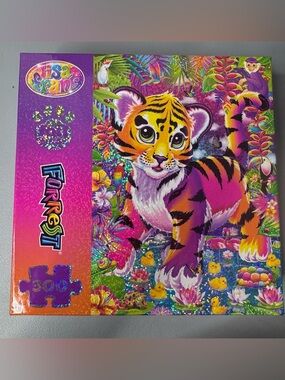 Lisa Frank Tiger forest foil Puzzle - Bright Purple & Orange 300 pcs vibrant fun